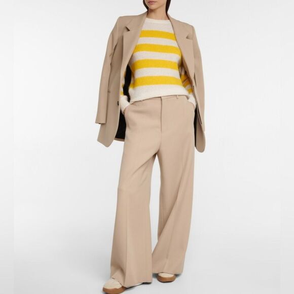 A.P.C. Lia Yellow-Stripe Pullover Sweater Sz M Alpaca-Wool-Blend Paris - Picture 3 of 8